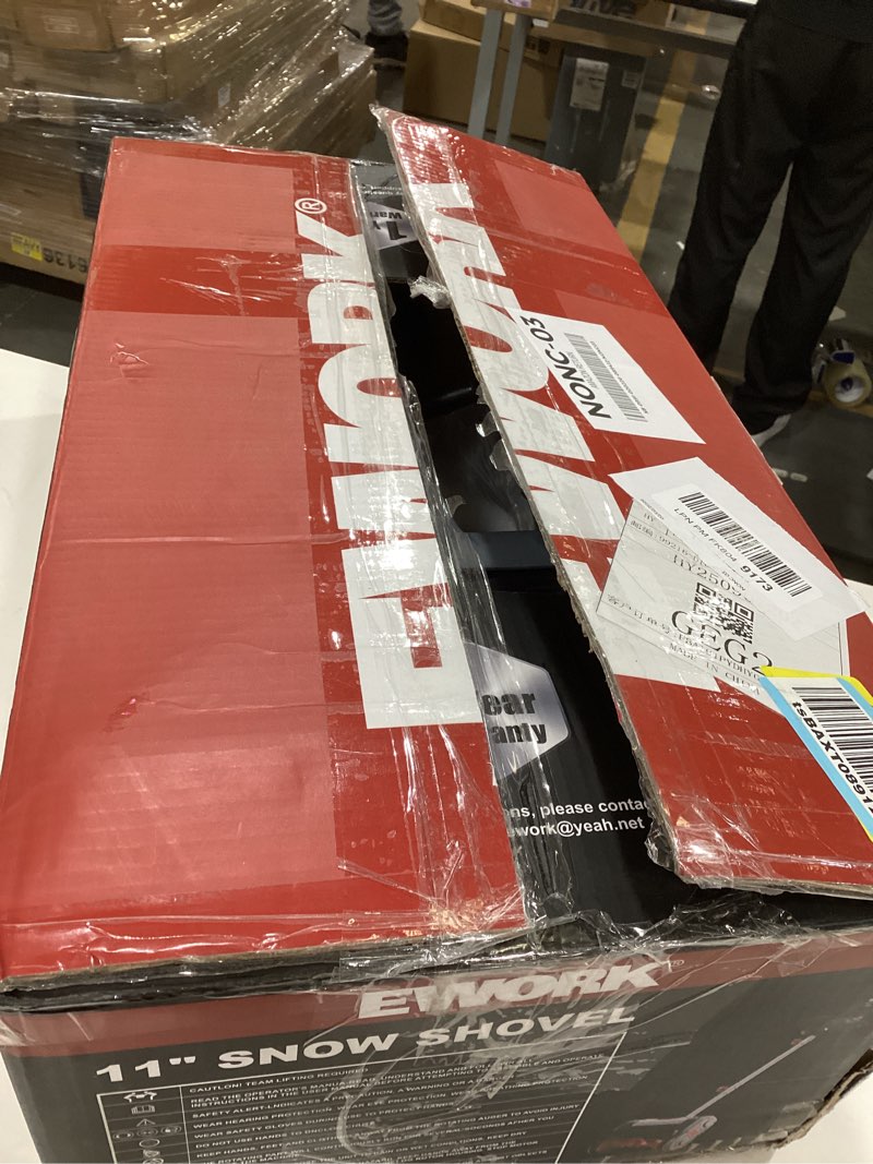Condition photo showing Good Condition for EWORK Corded Snow Shovel 11-Inch 1200W 10A Powerful Electric Snow Shovels, 6-Inch Clearing Depth, 23-Foot Max Throw Distance, Power Snow Blower for Driveway, Steps, Sidewalk, Porch