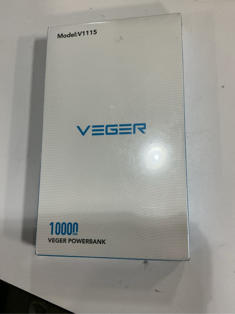 Condition photo showing New/Like New for VEGER Portable Charger with Built-in AC Plug and Cables, All in One 10000mAh Ultra Slim Power Bank Travel Essentials, 15W Fast Charging Battery Pack Compatible with iPhone, Samsung, Android (Navy)