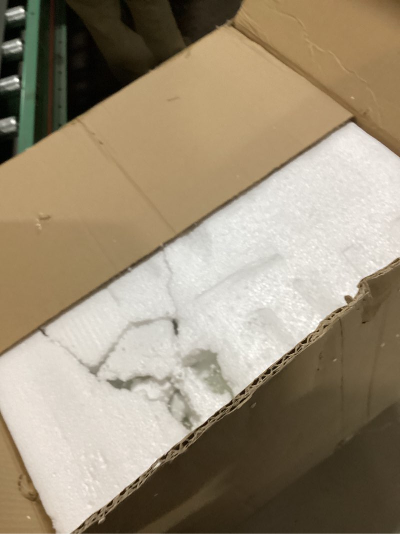 Condition photo showing As Is for Modern LED Crystal Ceiling Light 19.7 inch Dimmable with Remote Control Flush Mount Light Fixture for Bedroom Living Room Dining Room Kitchen (Gold) 19.7-inch