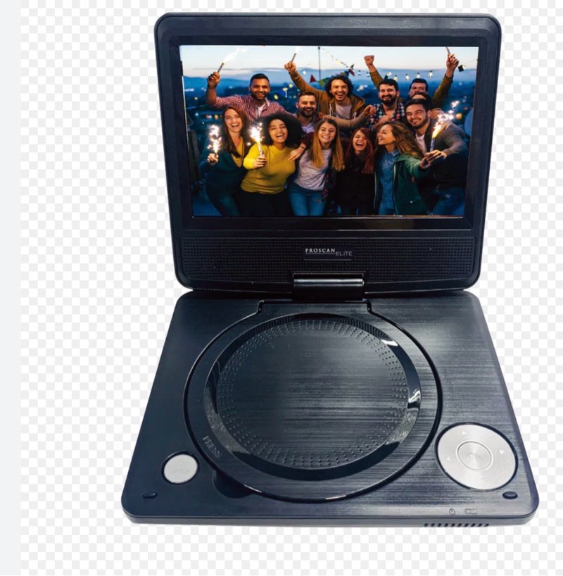 Proscan PDVD9019 9-inch 180-degree Swivel Screen Portable DVD Player with Remote Control, 5 Hour Battery, USB & SD Card Inputs, Text to Speech, Black