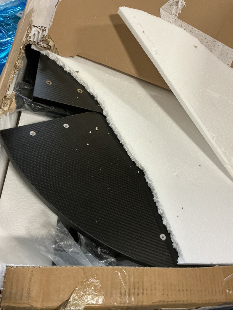 Condition photo showing As Is for Tribesigns 75 Inch Gaming Desk with Monitor Shelf, Large PC Computer Desk with LED Lights, Gaming Table Gamer Desk for Bedroom, Home Office, Black