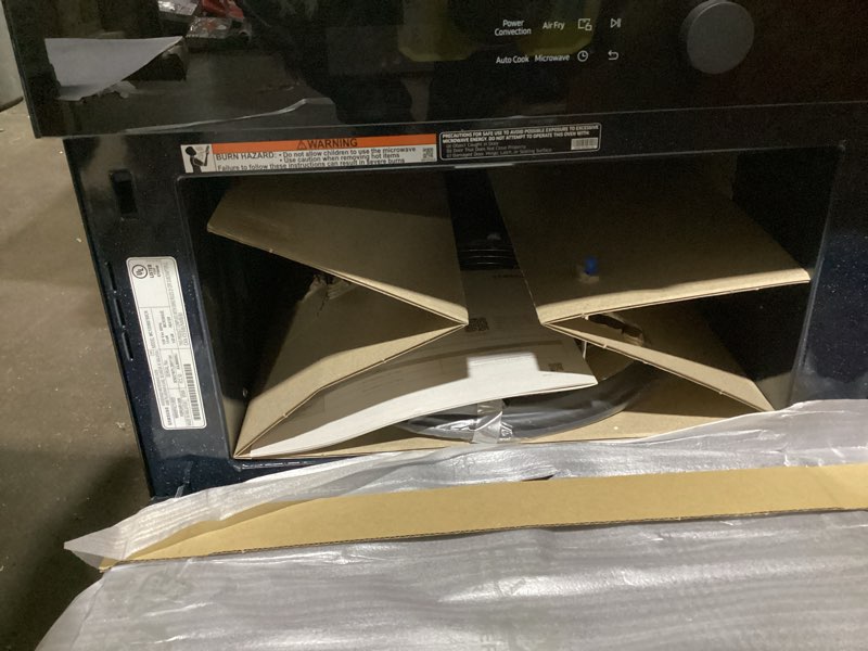 Condition photo showing New/Like New for samsung 1.2-cu ft 900 -watt air fry countertop convection microwave ( black glass )