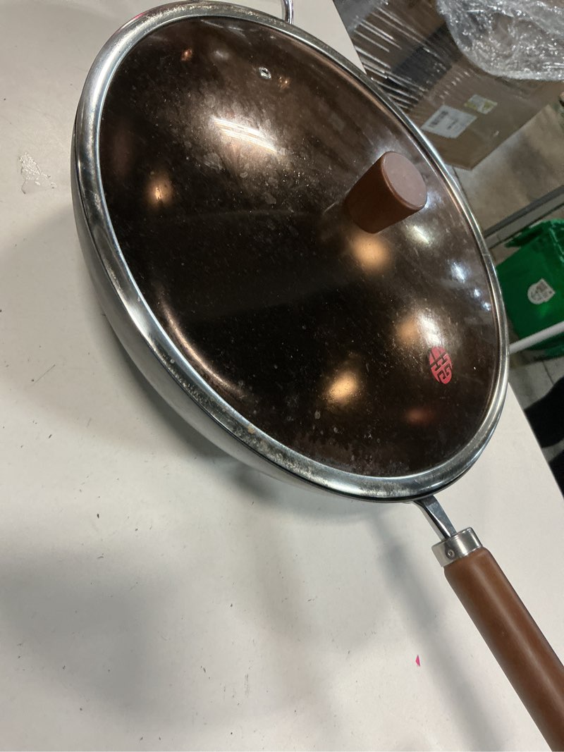 Condition photo showing As Is for princess house tri ply stainless steel stir fry pan (similar)