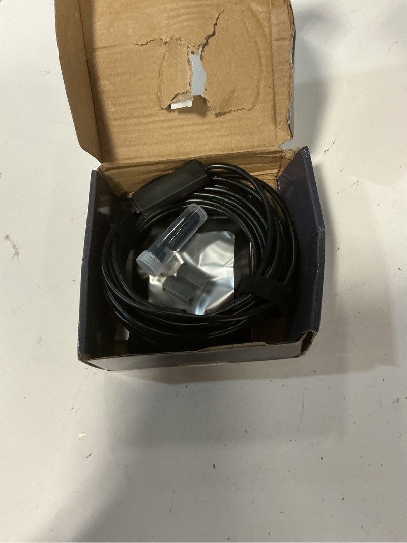 Condition photo showing Good Condition for endoscope camera with light, 1920p hd bore scope borescope with 8 lights, waterproof 16.4ft semi-rigid cord for pipe inspection, industrial endoscope for phones(black) 16.4ft single lens