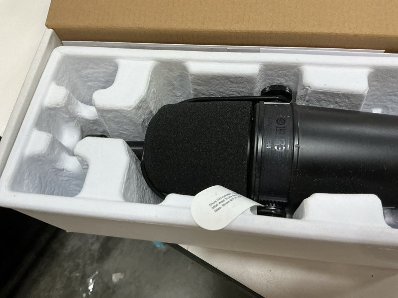 Condition photo showing As Is for shure mv7x microphone - xlr only pro quality dynamic mic for podcasting & vocal recording, voice-isolating technology, all metal construction, mic stand compatible, optimized frequency - black