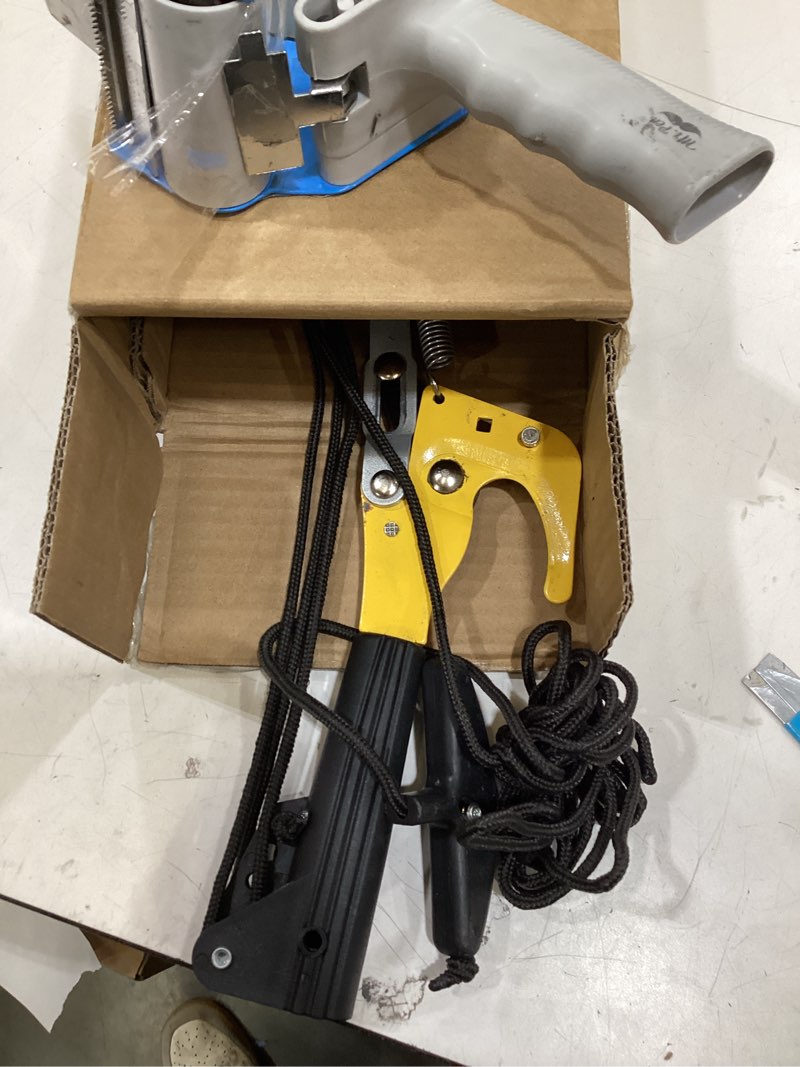 Condition photo showing As Is for pole saws for tree trimming, 7.3-27 ft extendable tree trimmers long handle pruner, sharp steel blade and scissors high branches trimming, tree pruner, tree saw (7.3-27 ft with scissors)