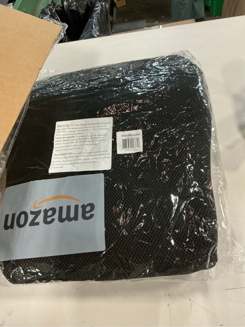 Condition photo showing Good Condition for Mind Reader Heated Air-Cloud Lumbar Cushion, Ergonomic Memory Foam Back Support Pillow with Adjustable Heat Settings and Timer, Black