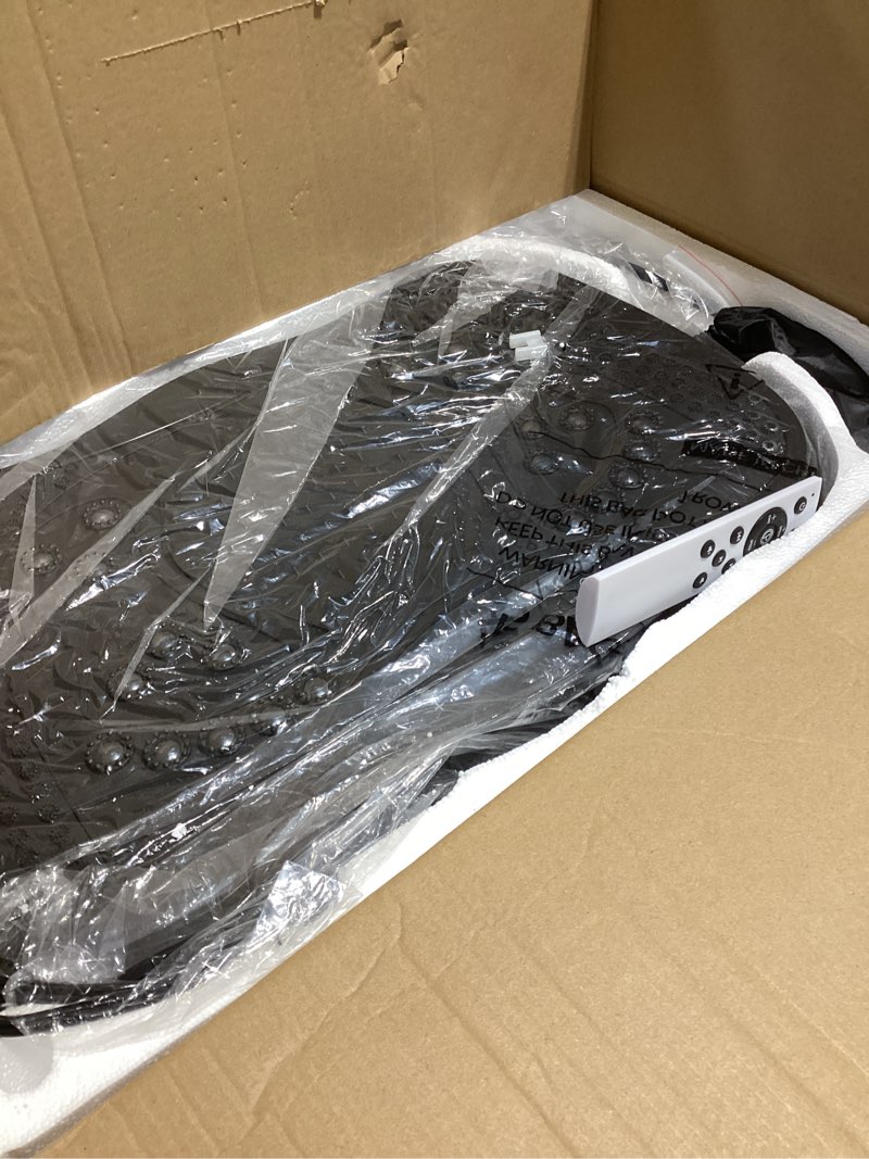 Condition photo showing As Is for vibration plate exercise machine, 130 levels full body workout vibrating plate for lymphatic drainage weight loss, 450 lbs capacity shake platform with resistance bands bluetooth for women men
