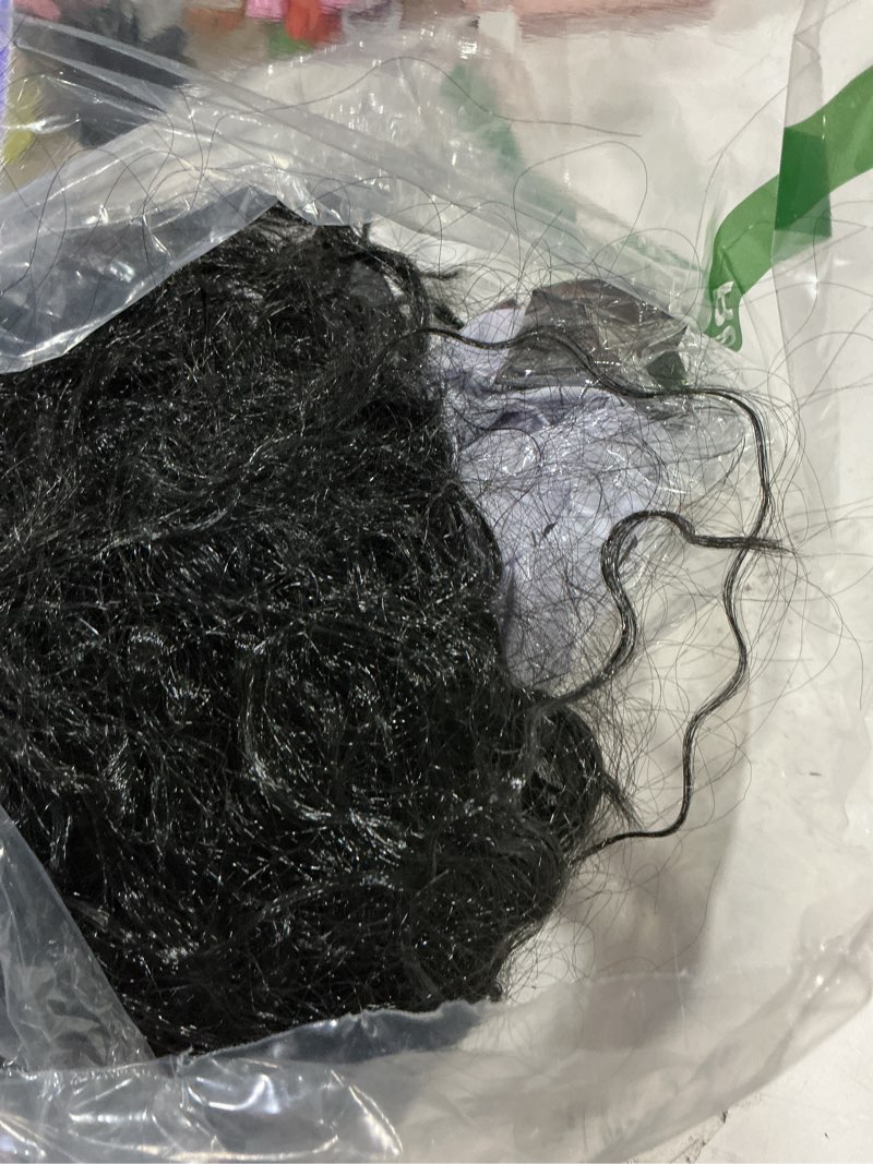 Condition photo showing Good Condition for 80s costumes for men black rocker wig with bandana sunglasses punk gloves sleeves for 70s hippie party accessories