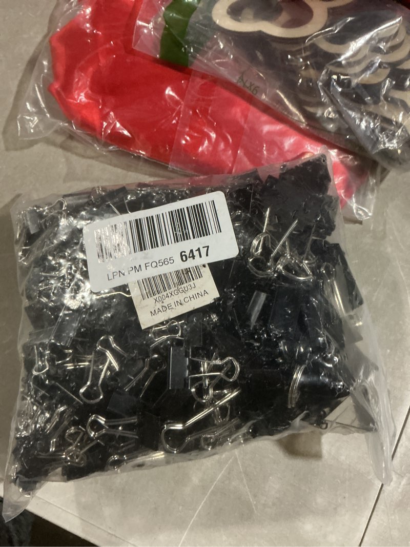 Condition photo showing Good Condition for 300 pcs binder clips assorted sizes, 6 sizes jumbo, large, medium, small, mini and micro, metal paper clamps, bulk black metal binding med clips office supplies for teachers business