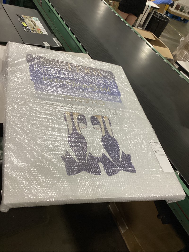 Condition photo showing Good Condition for stupell industries 'navy blue heels chic bookstack', canvas art, 16 x 20 inches, easy to hang and sturdy, made in usa, by amanda greenwood