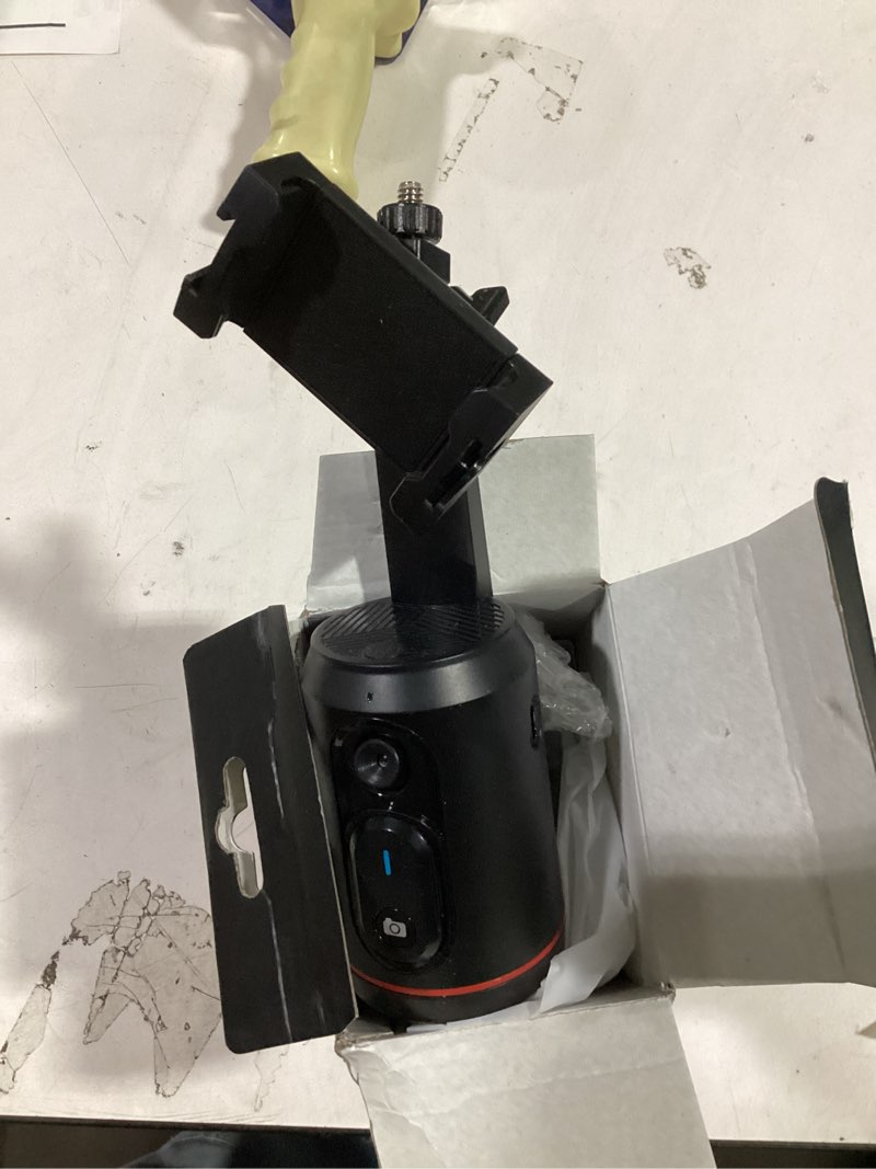 Condition photo showing Good Condition for Crienten Auto Face Tracking Tripod 360° Rotating Auto Tracking Phone Stand, No App Required,Phone Camera Stand with Remote?Rechargeable Smart Shooting Stand for Live Video Recording Tiktok - Black