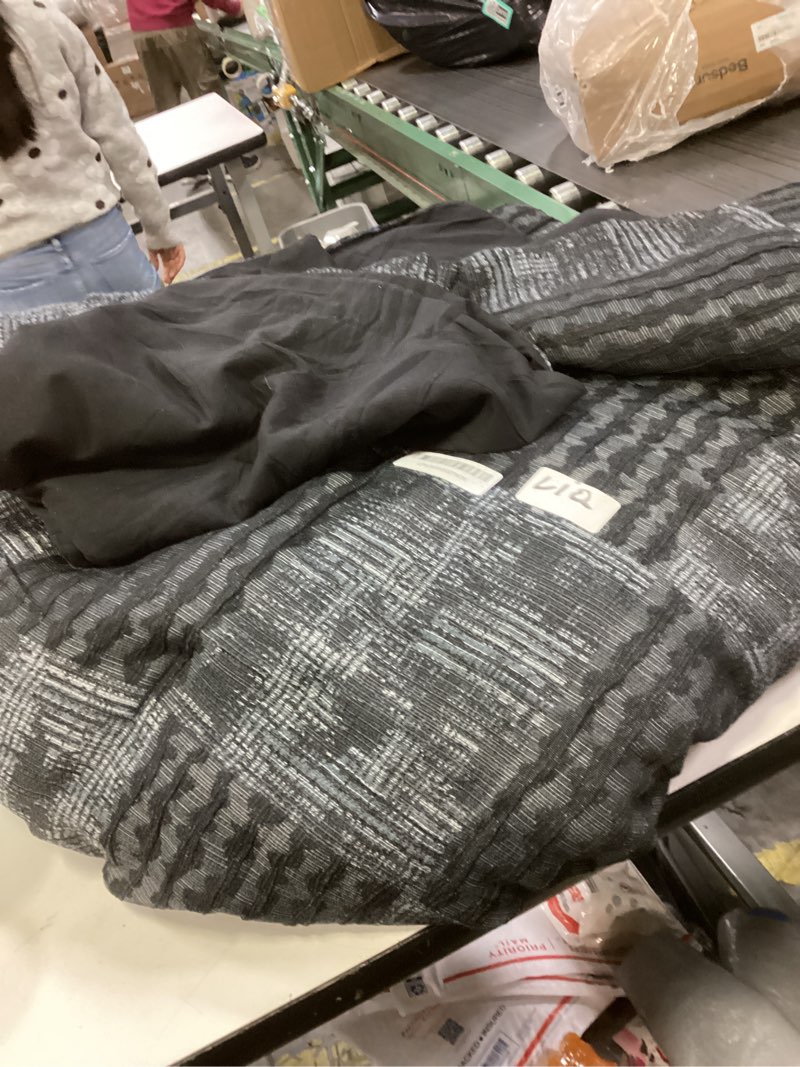 Condition photo showing As Is for MaiRêve King Comforter Set Black, Textured Design Crinkle Bedding Sets 7 Pieces, All Season Bed in A Bag with Comforter, Sheets, Pillowcases & Shams Black King