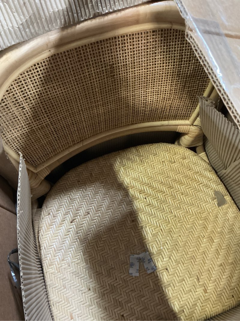 Condition photo showing Good Condition for bali & pari adrena modern bohemian natural rattan counter stool