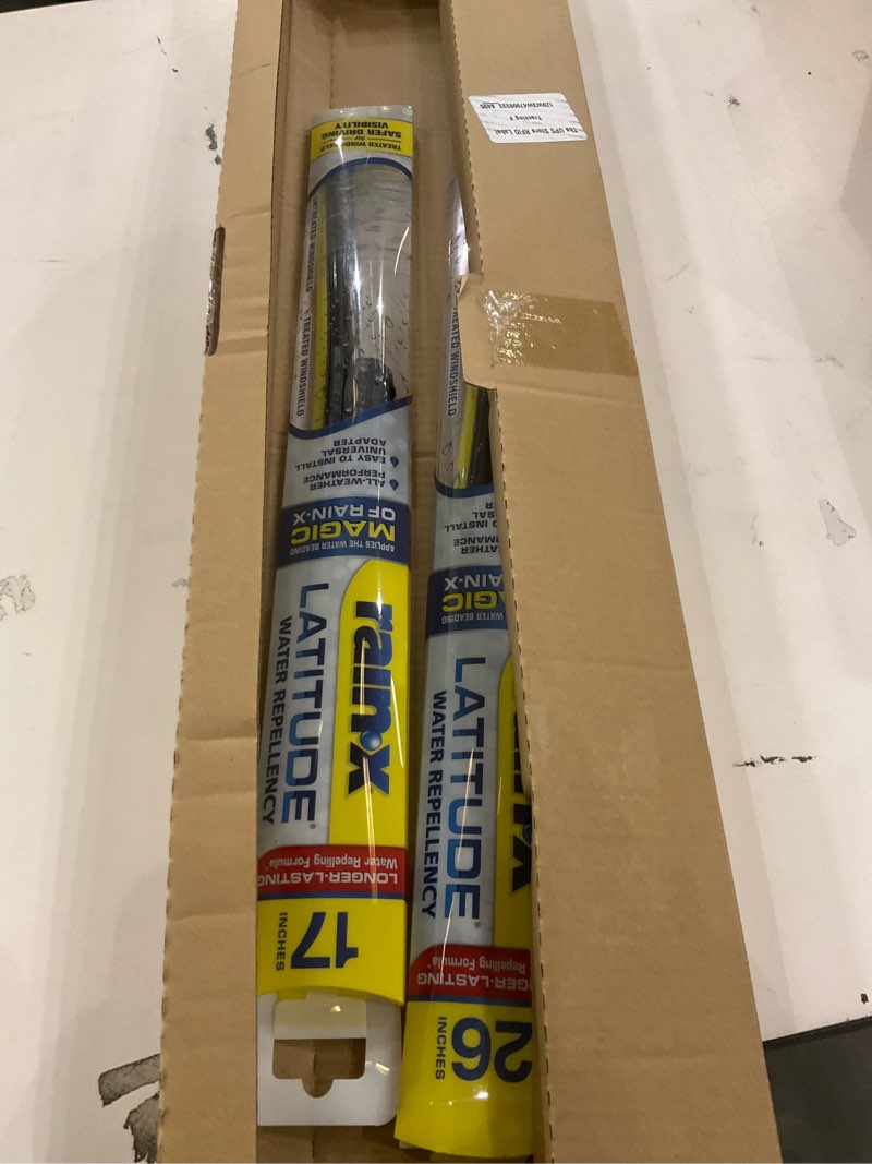 Condition photo showing New/Like New for Rain-X 810195 Latitude 2-In-1 Water Repellent Wiper Blades, 26" and 17" Windshield Wipers (Pack Of 2), Automotive Replacement Windshield Wiper Blades With Patented Rain-X Water Repellency Formula 26" and 17" Latitude