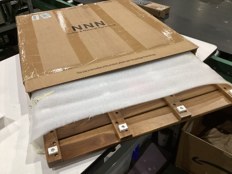 Condition photo showing New/Like New for nnn 27" x 27" teak shower mat – handcrafted, marine-grade reinforced, supports up to 400 lbs, indonesian teak. 27" x 27" (square)
