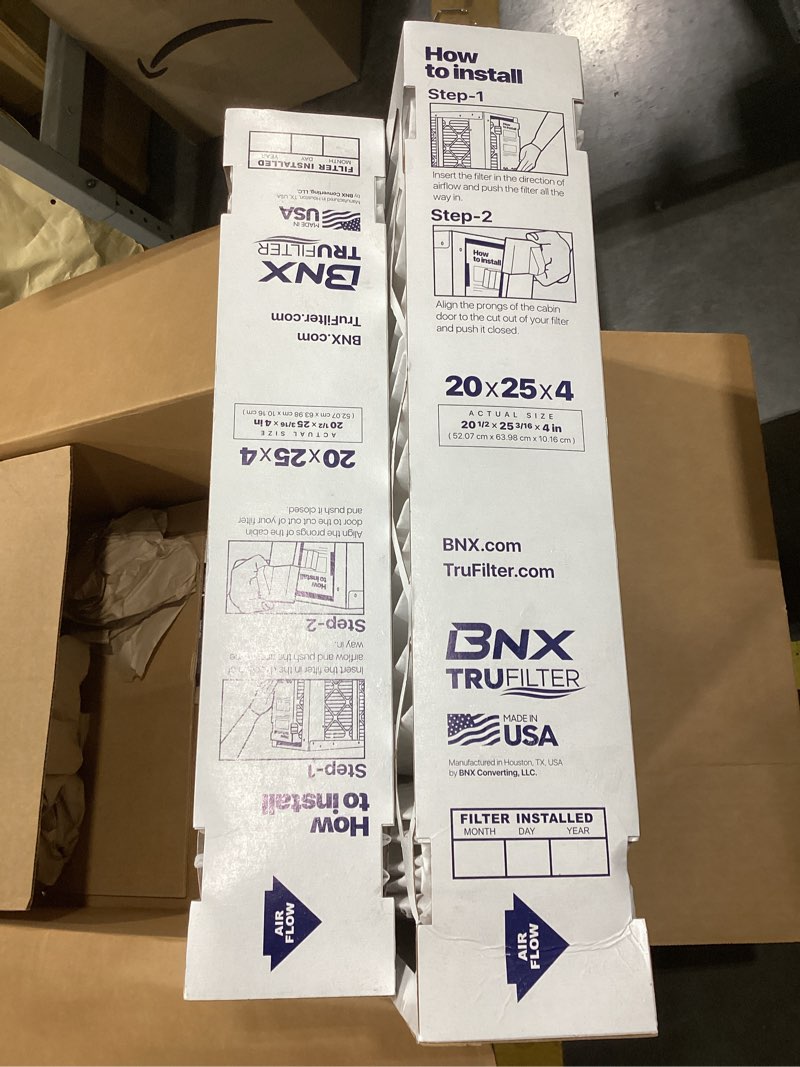 Condition photo showing Good Condition for air filter 20x25x4, pack of 2