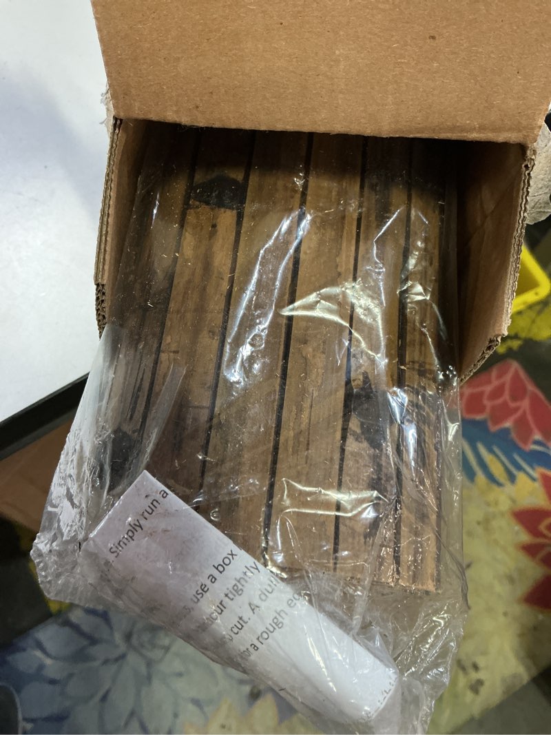 Condition photo showing Good Condition for art3d natural bamboo wall panel for interior wall decor, renewable pole wrap wainscoting paneling for wall ceiling furniture cabinet office, 48 x 96 inch - dark burned 1-48" x 96" dark burned