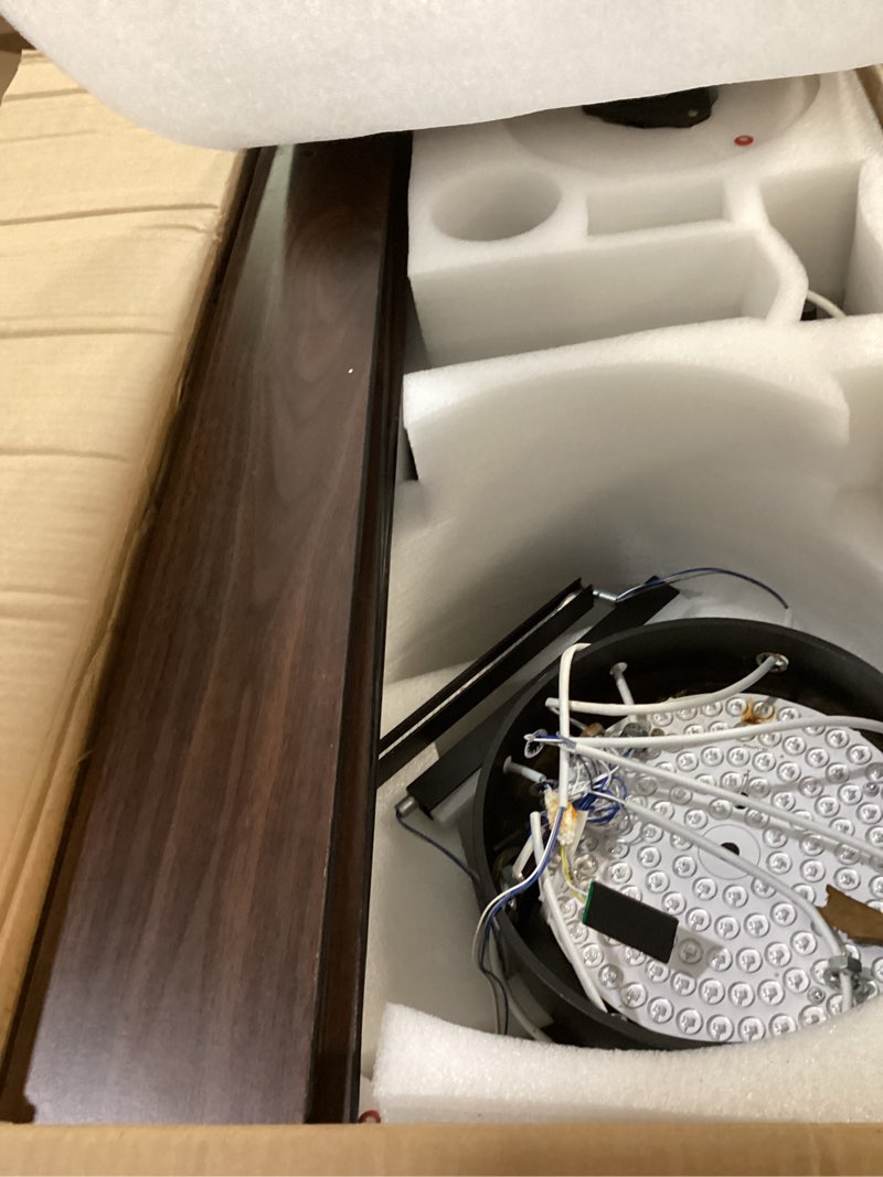 Condition photo showing As Is for YYEHON 72 inch Crystal Ceiling Fan with Lights and Remote?DIY 3-Style Design?Modern Ceiling Fan for Living Room Patio?6 Speed Reversible DC Motor?8 Blades?3 CCT?Indoor/Outdoor (Chrome)