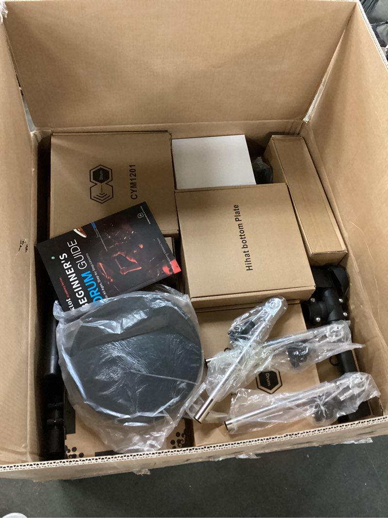 Condition photo showing New/Like New for aklot expanded-size electric drum set: independent double pedal bass drum and 10’’ dual-zone snare, two-piece standalone hi-hat, 12’’ triple-zone ride cymbal, 460 sounds, usb midi (b-core541d)