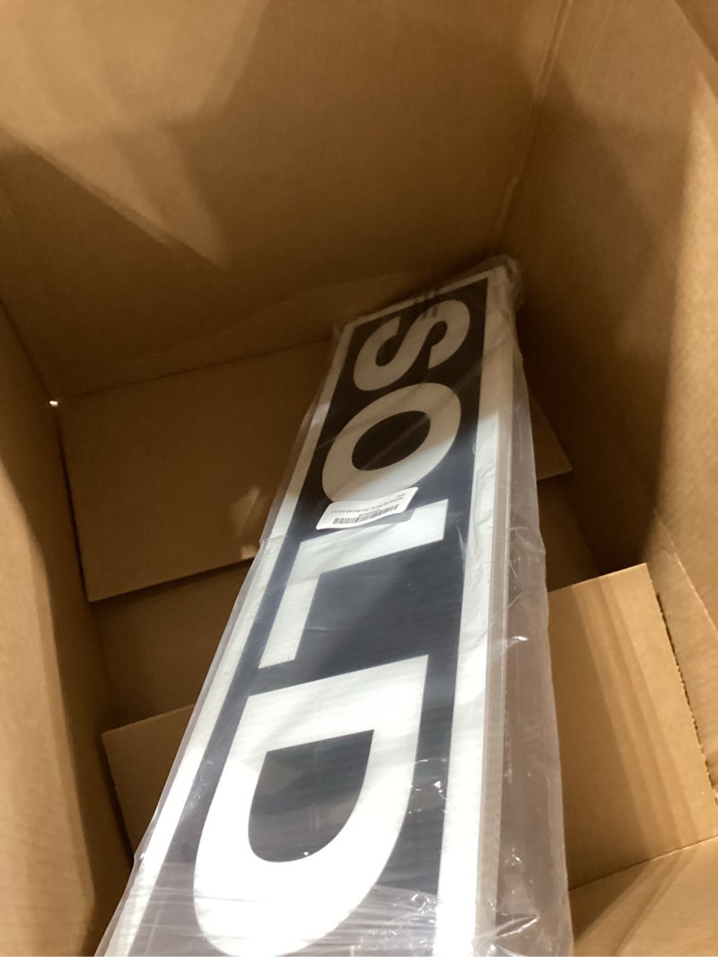 Condition photo showing As Is for real estate sign riders | set of 6 coro (plastic) printed signs with different messages for real estate | 24x6 inches | three color options (coro: black with white text)