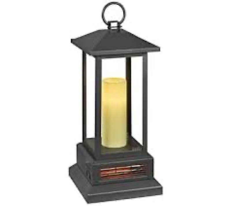 Duraflame lantern with infrared quartz heater BLACK