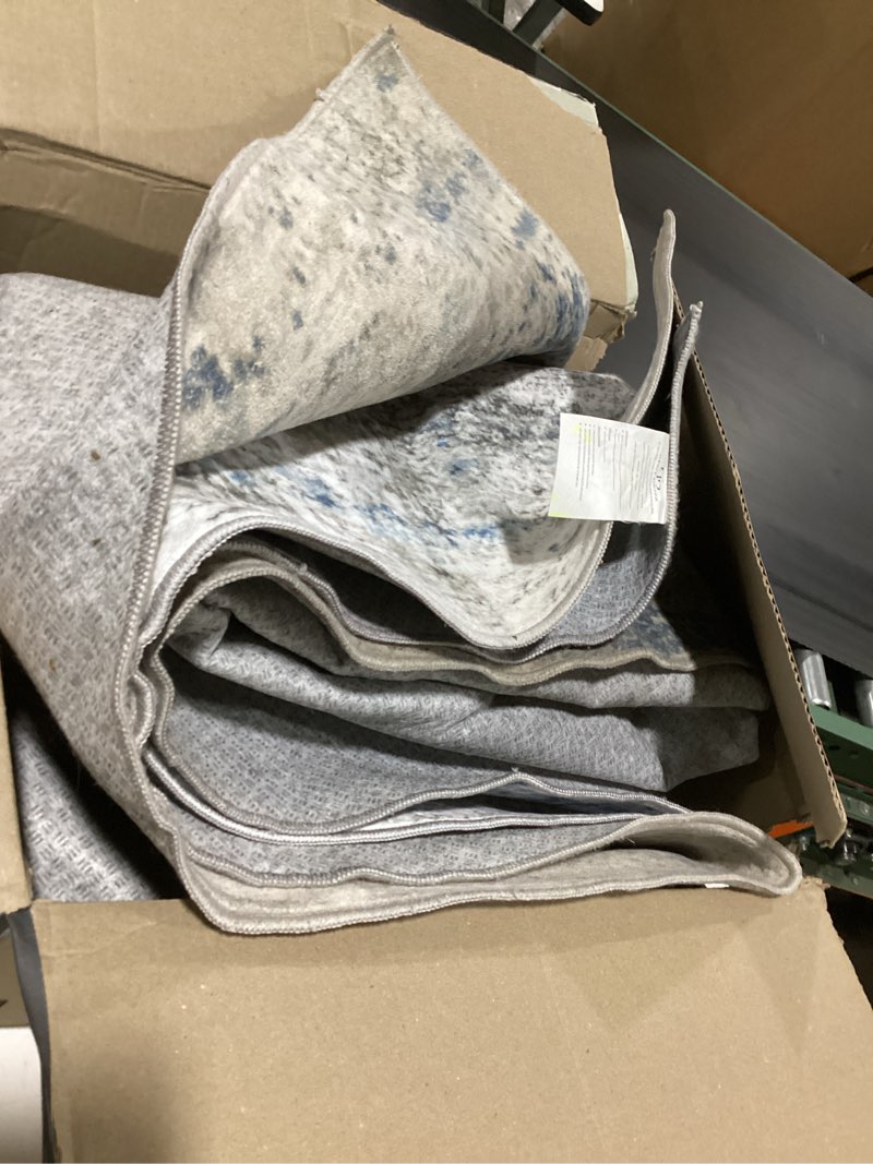 Condition photo showing As Is for (similar to)area rug living room rugs: 9x12 large soft indoor carpet modern abstract rug with non slip rubber backing for under dining table nursery home office bedroom white gray blue white gray blue 9' x 12' (rectangular)