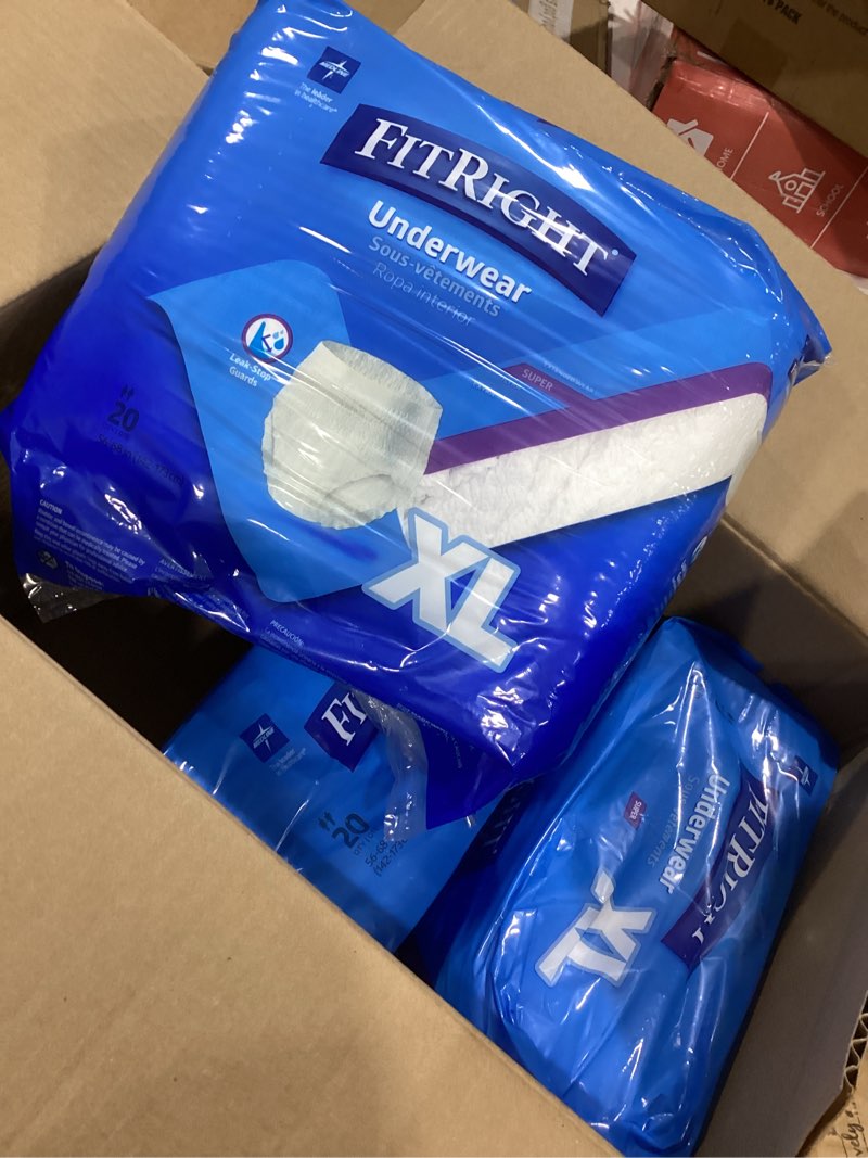 Condition photo showing Good Condition for medline fitright super protective underwear, xl, 20 count(pack of 3)