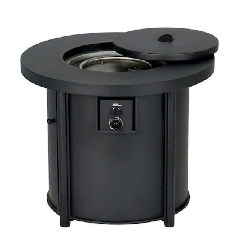 style selections 30-in w 50000 maximum btus steel round liquid propane fire pit table