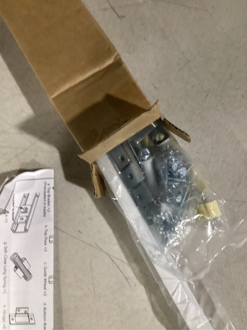 Condition photo showing Good Condition for Closet Bifold Door Hardware & 32 Inch Track 2-Pack Kit, Folding Doors Bi-Fold Puertas Repair Replacement Kit for Bedroom Laundry, with Rail Floor & Top Bracket Pivot Pin Guide Roller Hinge Knob 2 Pack-32" Track