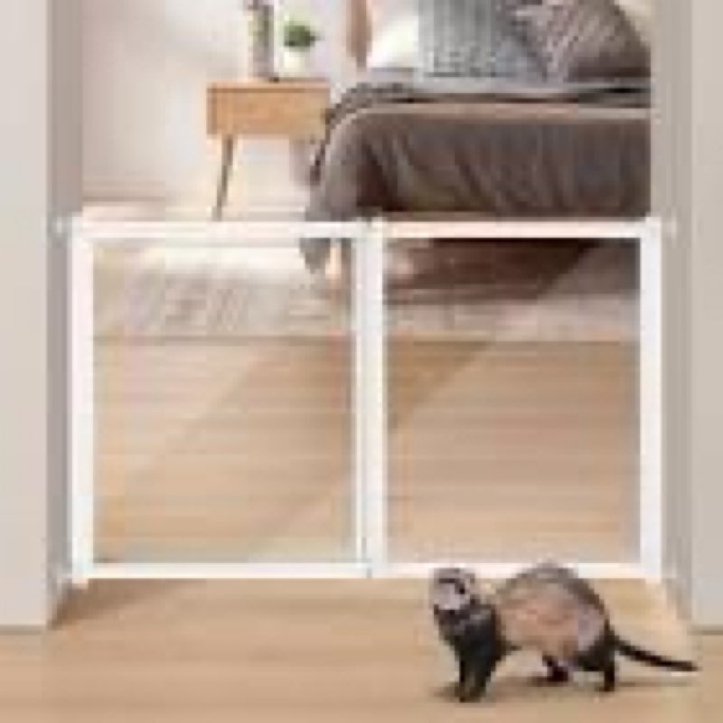 beenbkks hardware mounted clear dog gate, no bottom bar pet safety gate for doorways hallways stairs