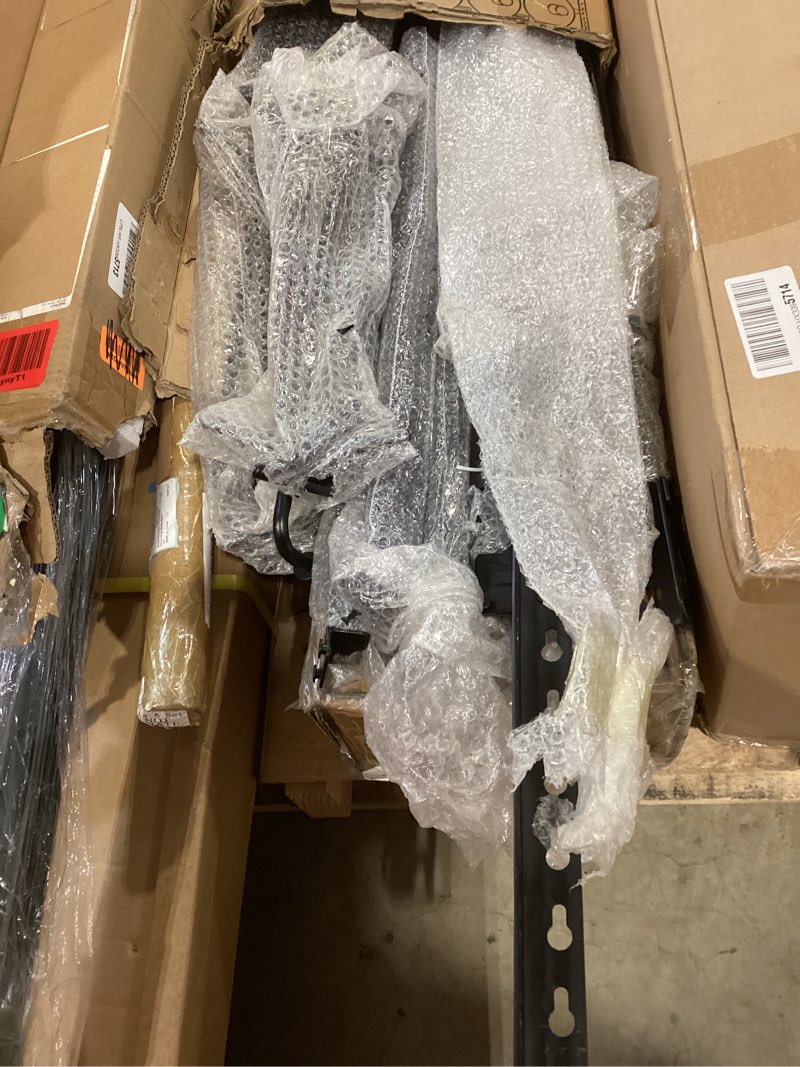 Condition photo showing As Is for 5-tier 5-gallon water jug rack – 900 lb steel, 20-bottle stand, tool-free 10 min assembly, convertible pegboard shelf, black (57''h) 14.76"d x 51.97"w x 57"h