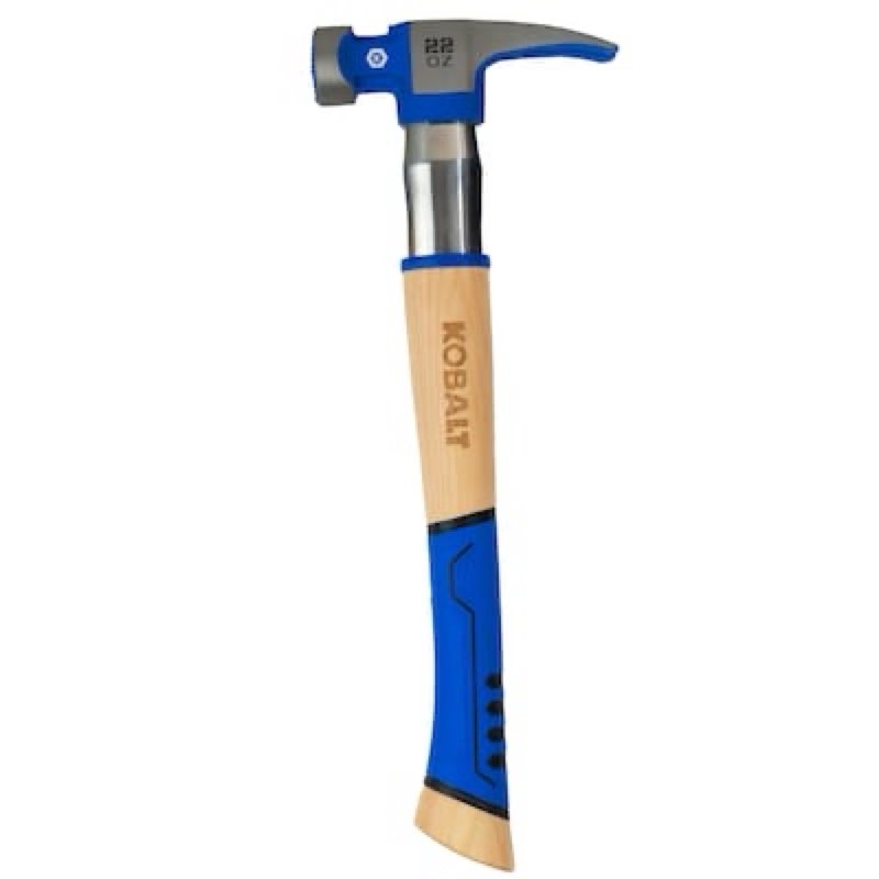 kobalt 22 -oz steel head wood handle framing hammer