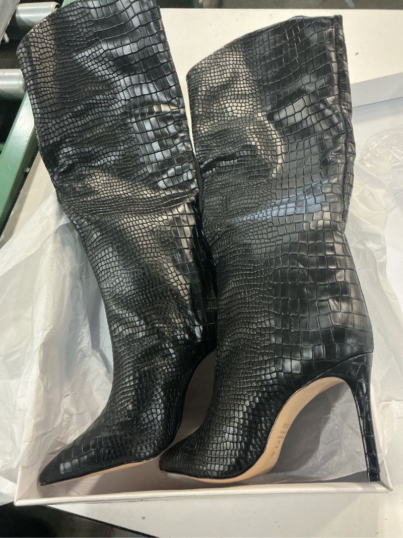 Condition photo showing Good Condition for schutz women's maryana leather dress boot 5 black