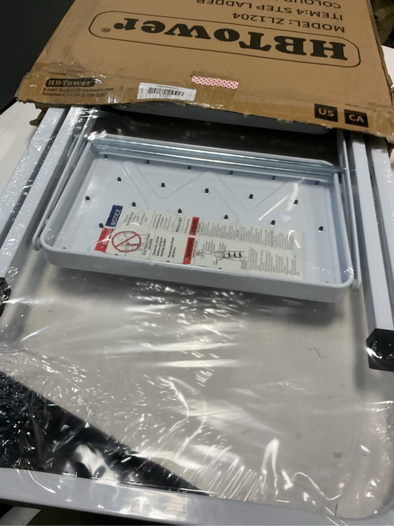 Condition photo showing Good Condition for HBTower Step Ladder Folding Step Stool for Adults with Anti-Slip Pedal,330 lbs Capacity for Kitchen, Home,White