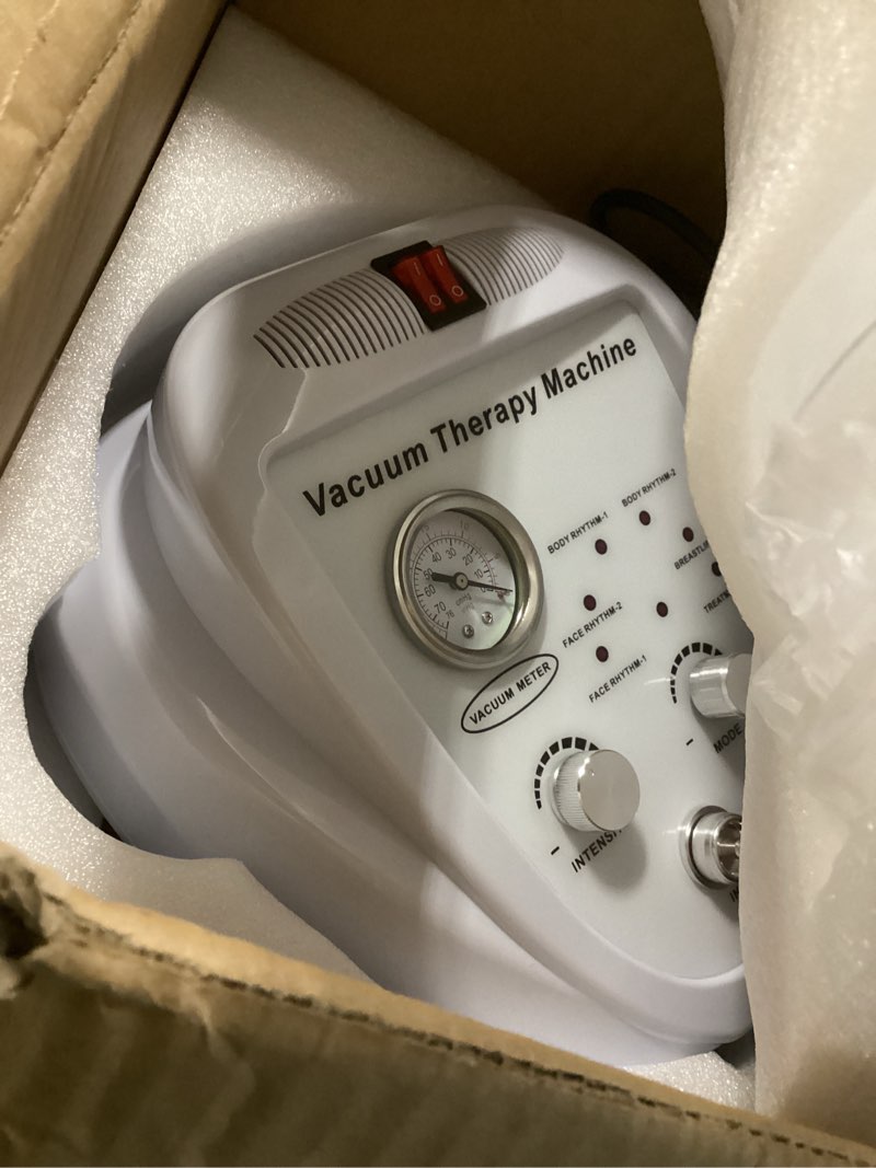 Condition photo showing As Is for Titoe Vacuum Therapy Machine Multifunctional 0-75cmHg Cupping Cups Machine 6 Mode Adjustable Suction Vacuum Machine with 30 Cups and 3 Pumps