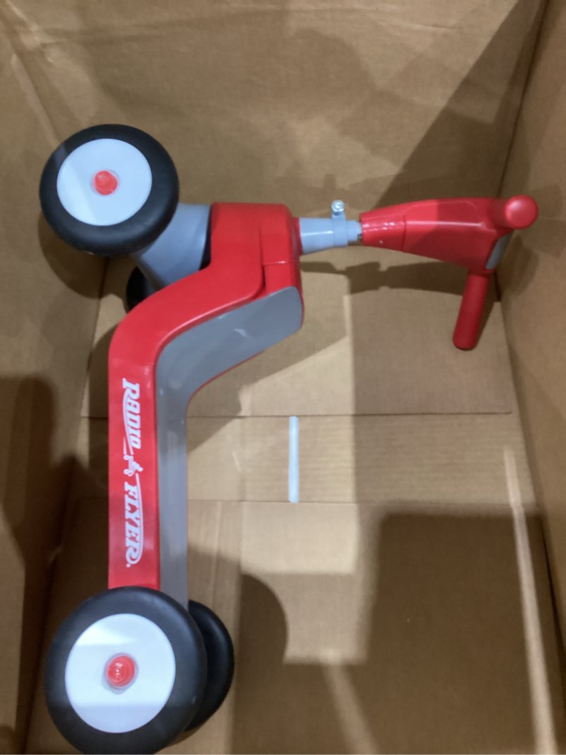 Condition photo showing Good Condition for radio flyer scoot 2 scooter, red, for kids ages 1-4, ride on toy or 4-wheel kids scooter, durable wheels and frame, converts easily with flip deck, toddler ride on toys