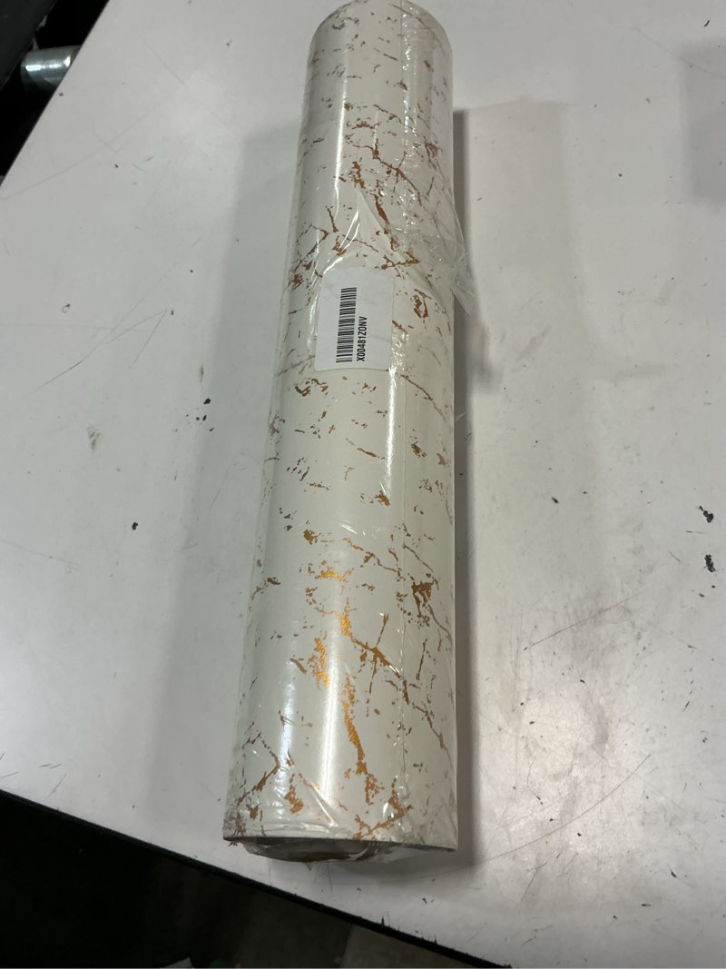 Condition photo showing New/Like New for lacheery 15.8in x 46ft gold white marble contact paper peel and stick waterproof contact paper for cabinets and drawers removable self adhesive wallpaper marble sticker countertop vinyl wrap paper 15.8"w x 551"l white and gold