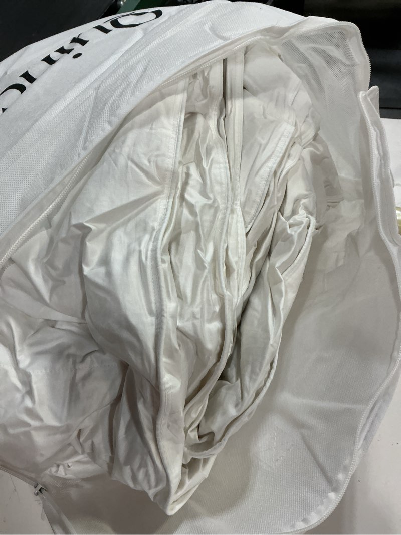 Condition photo showing As Is for premium down comforter, full/queen, down