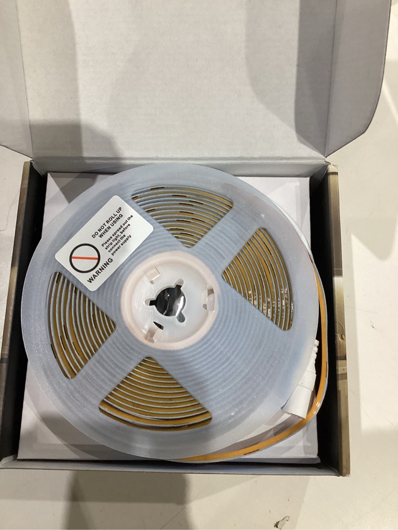 Condition photo showing New/Like New for PAUTIX COB LED Strip Lights with RF Remote,UL Listed Dotless LED Lights Dimmable 3000K Warm White,Super Bright 16.4ft Flexible 24V LED Tape Light,for Kitchen Cabinets,Bed,Office,Stairs Indoor Lighting 3000K-16.4ft/5m