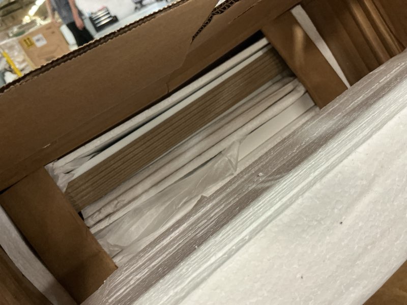 Condition photo showing As Is for tribesigns 71" sofa tables,extra long couch table, narrow long console table, entryway table,sofa table with 3 tiers storage shelves (white)