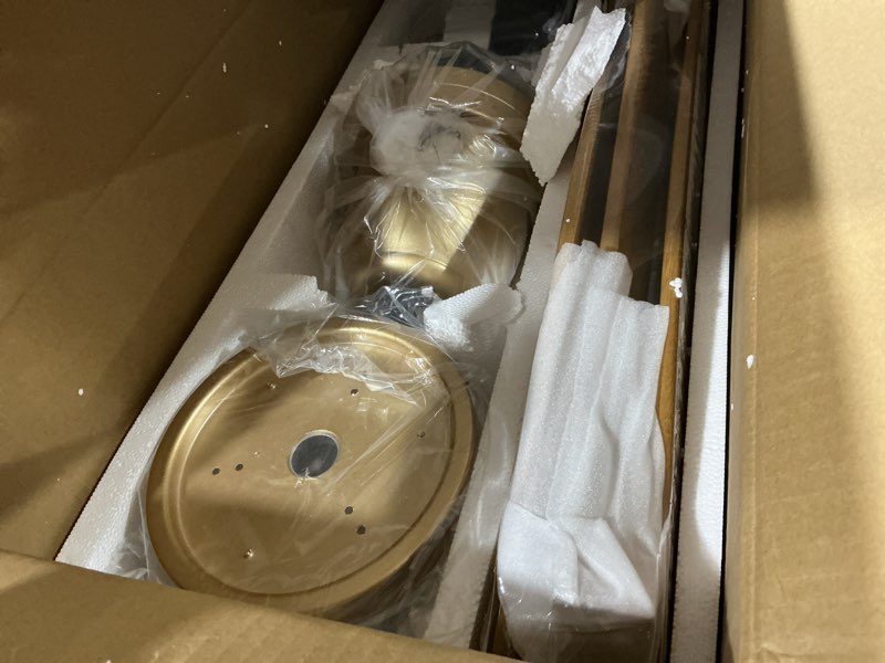 Condition photo showing Good Condition for 52 inch champagne gold luxury style ceiling fan with light solid wood blade noiseless reversible motor dimmable light memory living room and bedroom ceiling fan (golden04) (gold)