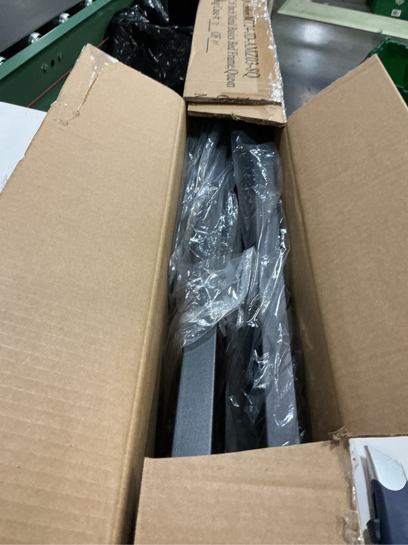 Condition photo showing As Is for Metal Bed Frame, 9-Leg Bed Base, 8 inches Support for Box Spring, Queen, Easy Assembly, Black Black Queen