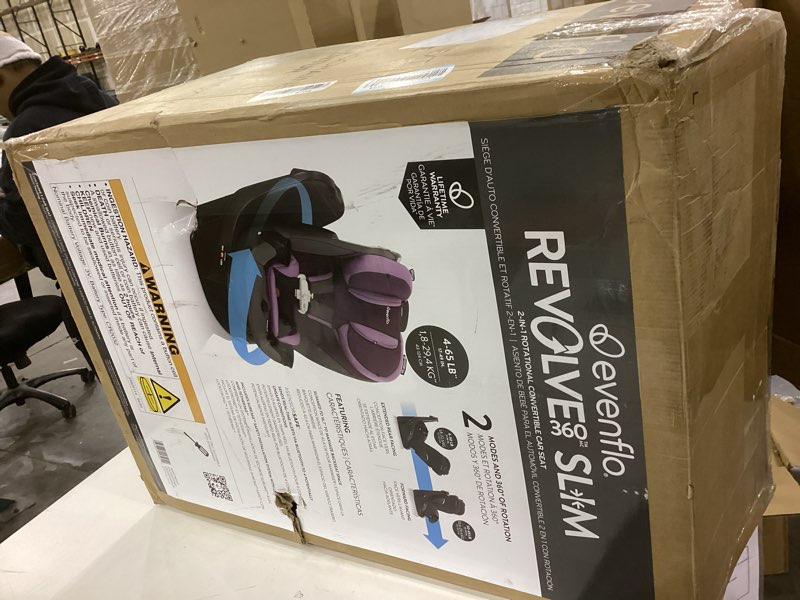Evenflo Gold Revolve360 Slim 2-in-1 Rotational Car Seat with SensorSafe (Amethyst Purple)