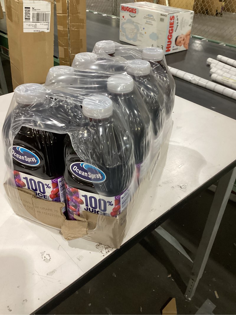 Condition photo showing New/Like New for Ocean Spray® 100% Juice Cranberry Grape Juice Blend, 64 Fl Oz Bottle (Pack of 8) Cranberry Concord Grape 8 Count (Pack of 1)