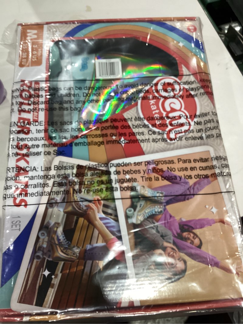 GEM QUAD ROLLER SKATES - Holographic Blue, Size 3-6