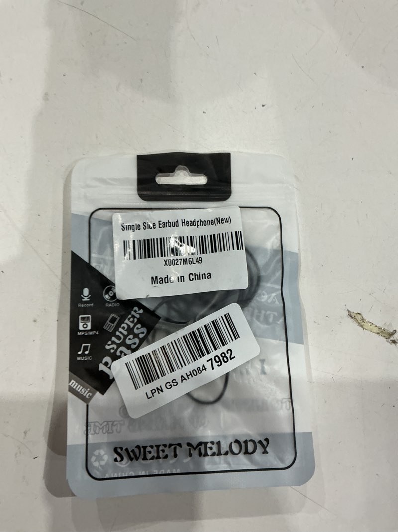 Condition photo showing As Is for single side earphone in-ear mono earbuds disposable headphone low cost ear buds for one ear