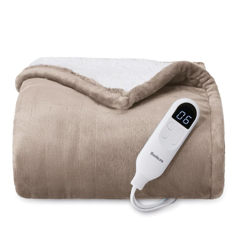 Bedsure Heated Blanket - Fast Heating Electric Blanket Soft Flannel Heated Throw with 4 Time Settings, 6 Heating Settings, Warm Gifts for Family