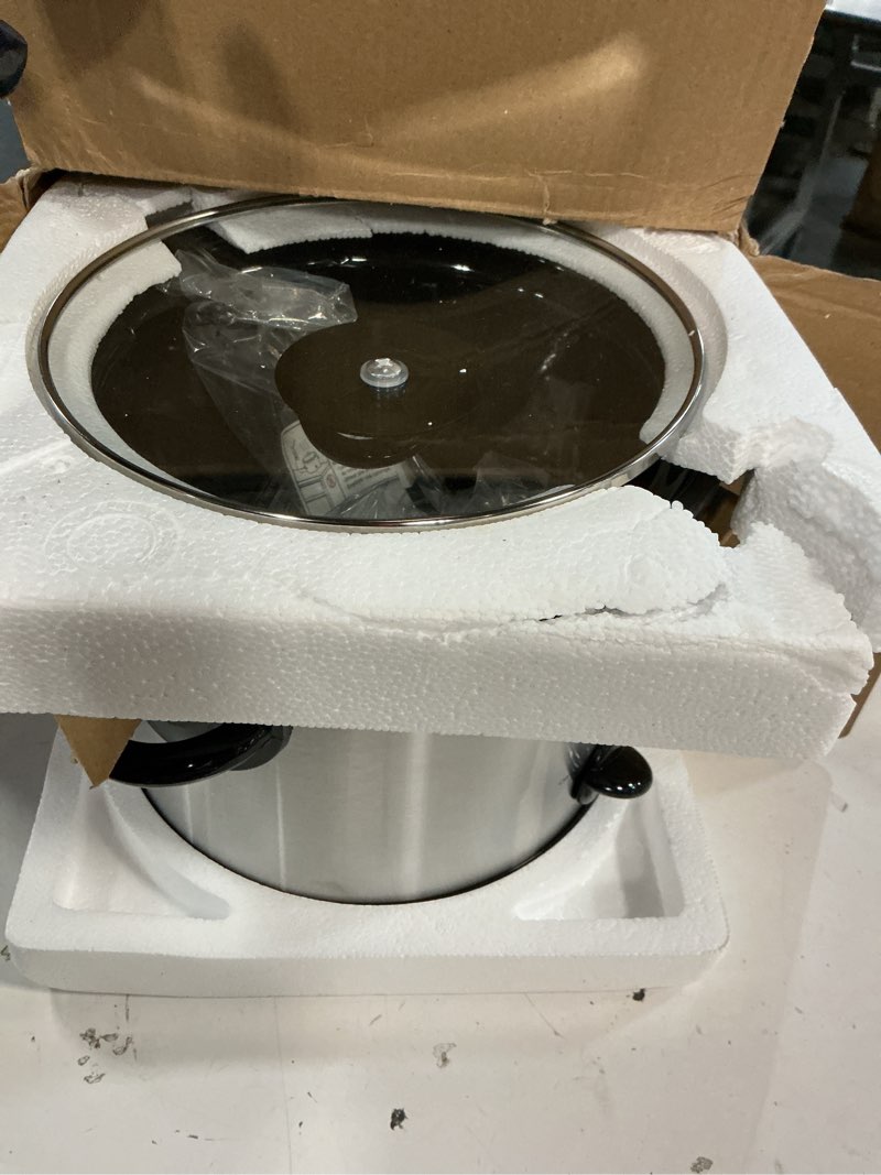 Condition photo showing Good Condition for crock-pot 3-quart manual slow cooker, serves 3+ people, great for small meals, dips, & sides; removable stoneware is oven & dishwasher safe, stainless steel 3qt stainless steel