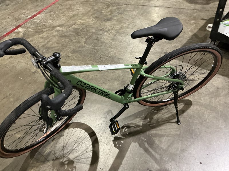 Condition photo showing As Is for ozark trail g.1 explorer 700c drop bar gravel bike, small 49 cm frame, fits riders 5 ft 1 in - 5 ft 5 in, green, adult, unisex